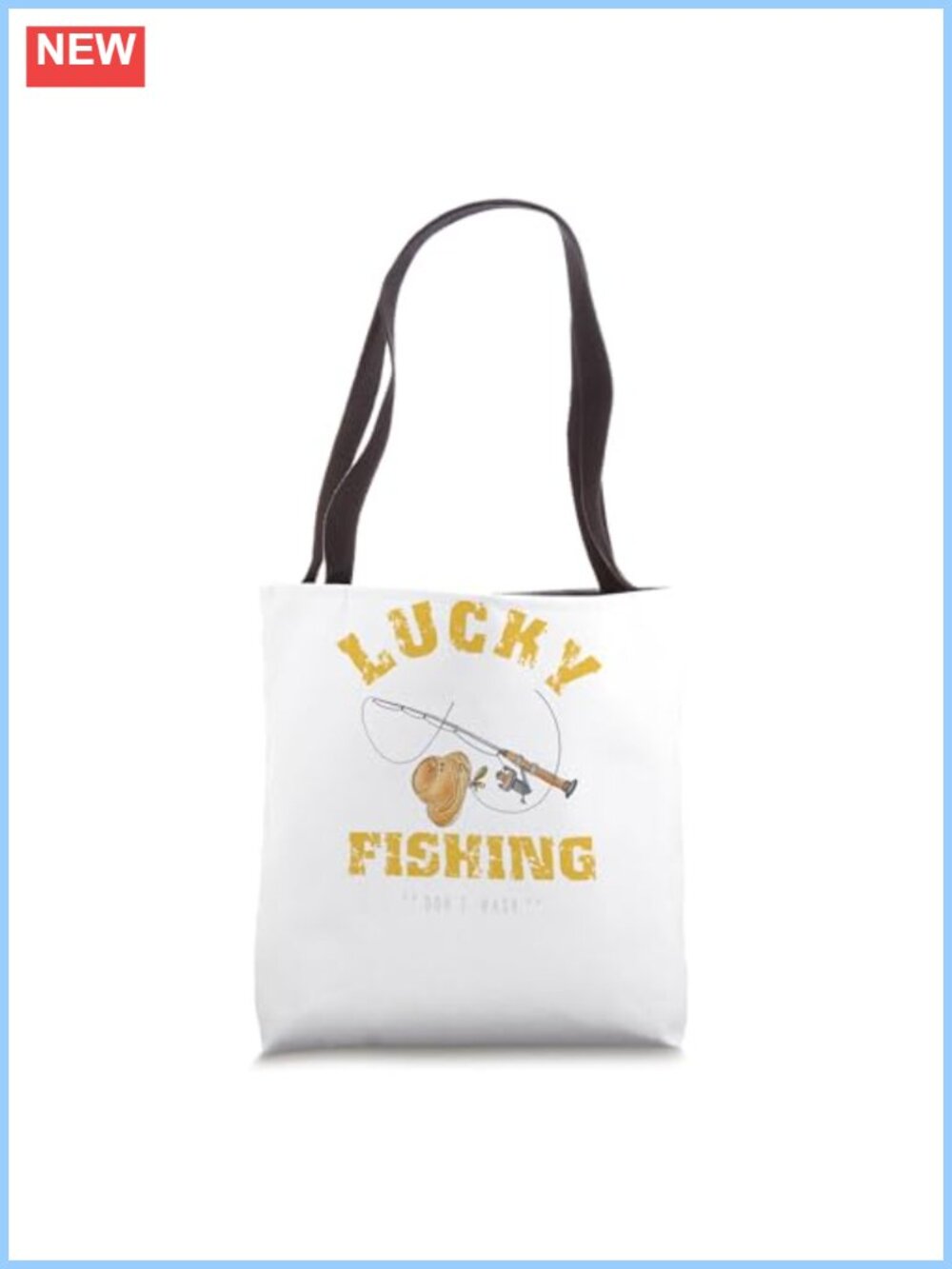 Fishing Novelty Cotton Canvas Tote Bag 16x16 Gift